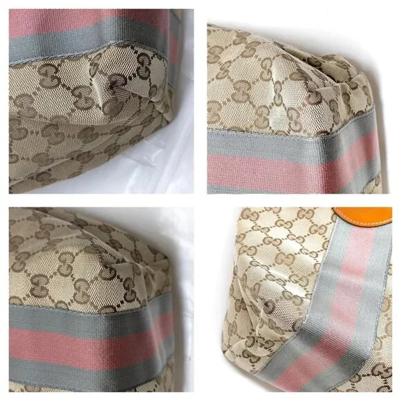 Authentic Gucci Brown Canvas Tote Bag mn390-112725
